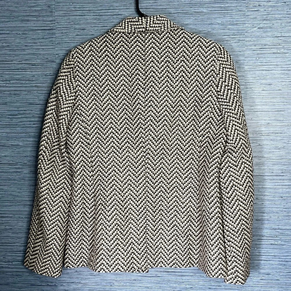 Zanella Italian Black and White Herringbone Blazer - Size 6 - Picture 6 of 6
